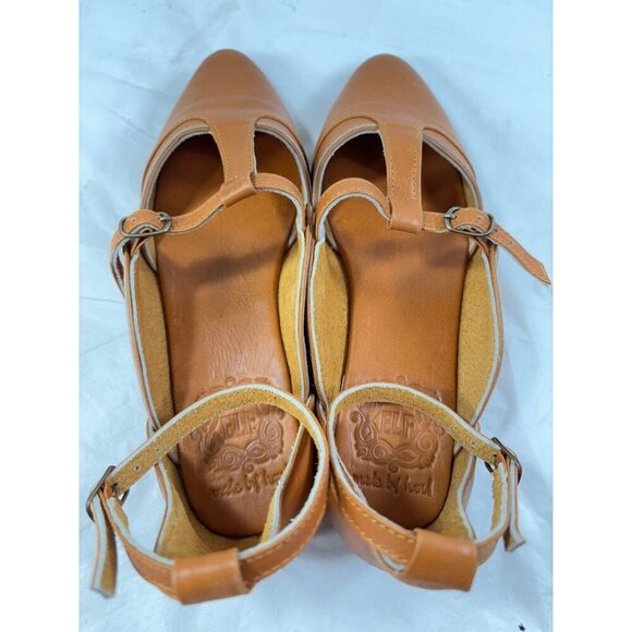 Elf On the Go Tan Leather Ballet Flats Women's Size 8 - Picture 12 of 15
